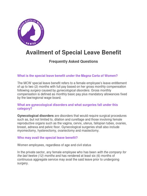 Availment of Special Leave Benefit .